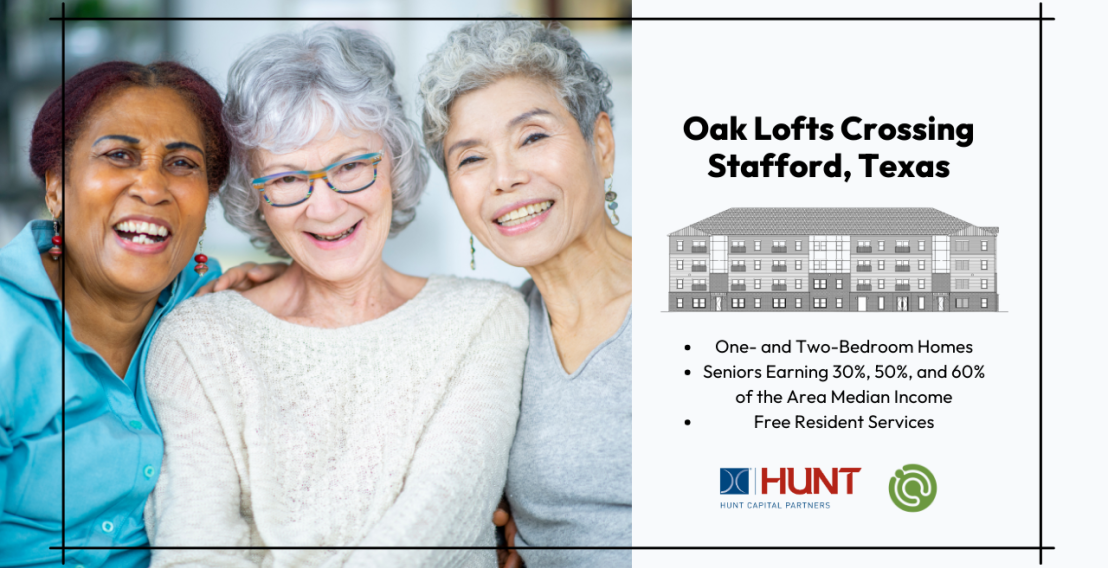 Hunt Capital Partners Closes on $13.2 Million in LIHTC Financing for 60-Unit Senior Affordable Housing Development in Stafford, Texas